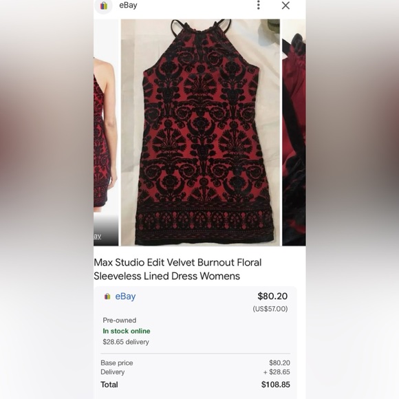 # 232  Max studio  velvet, mini dress - Picture 13 of 13